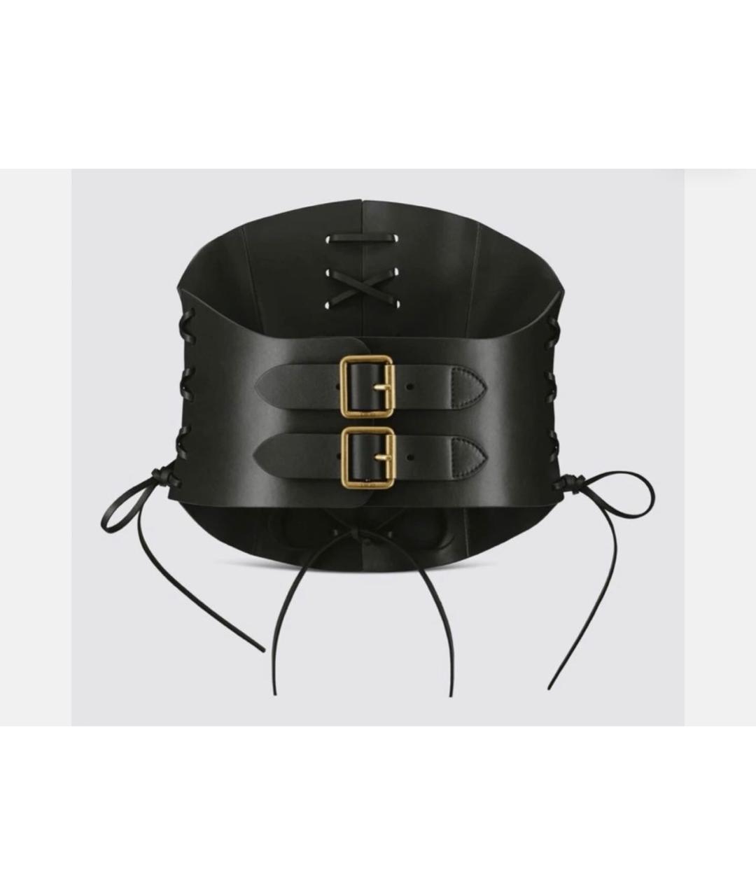 CHRISTIAN DIOR Черный кожаный ремень, фото 3