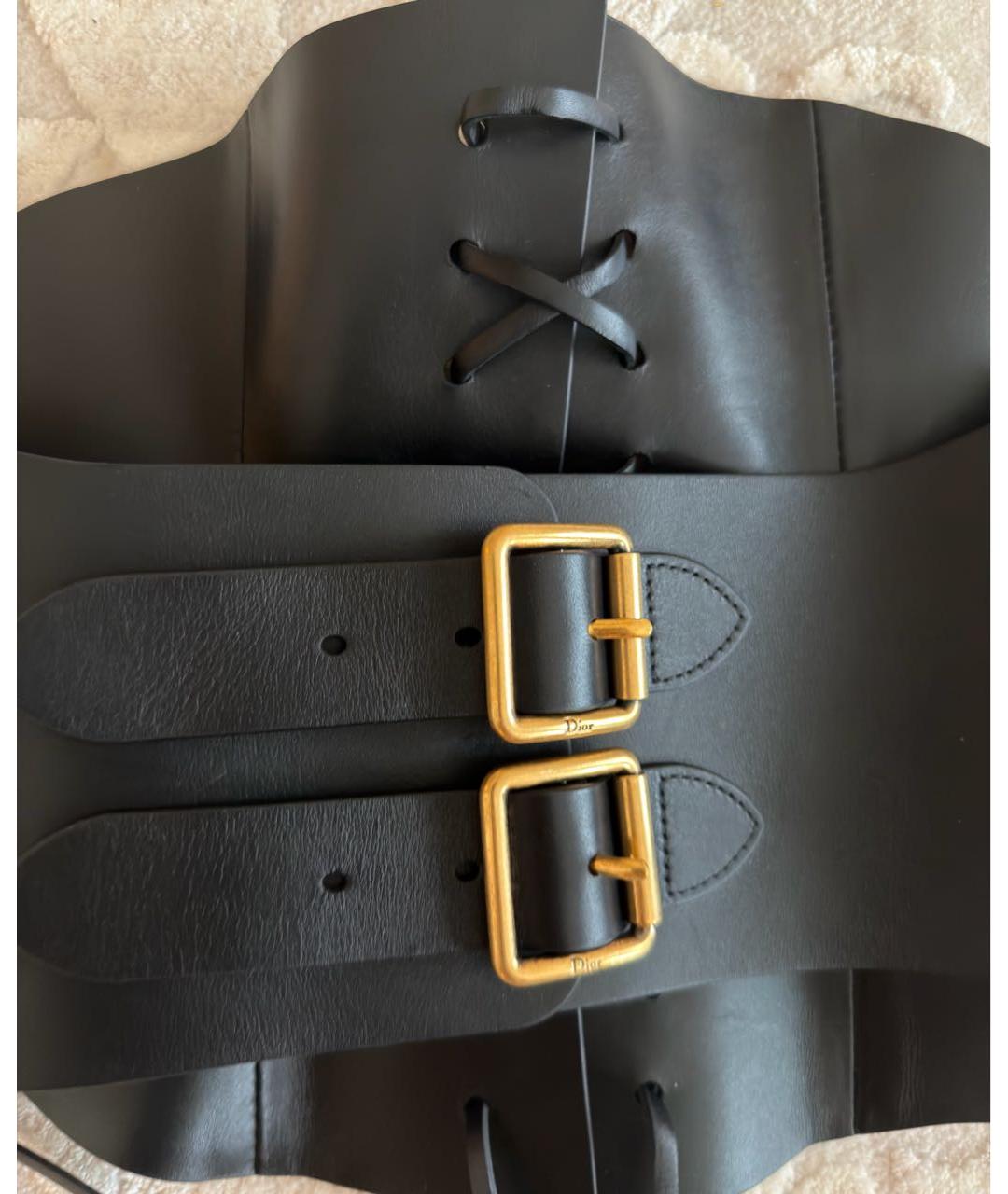 CHRISTIAN DIOR Черный кожаный ремень, фото 8