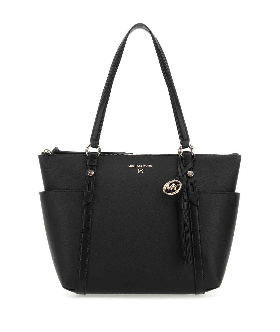 MICHAEL KORS Черная кожаная сумка тоут, фото 1