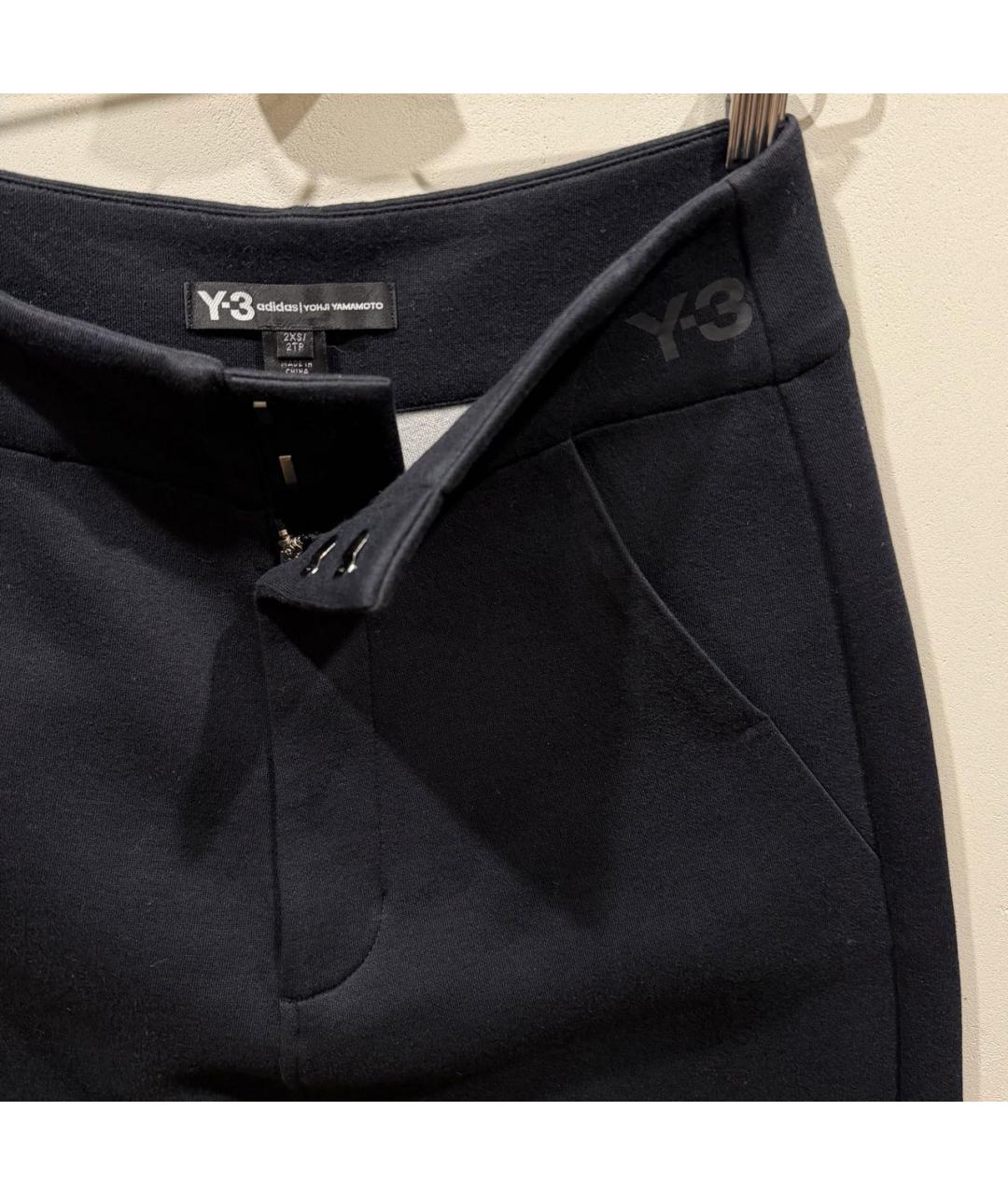 Y-3 Черные хлопковые брюки широкие, фото 4