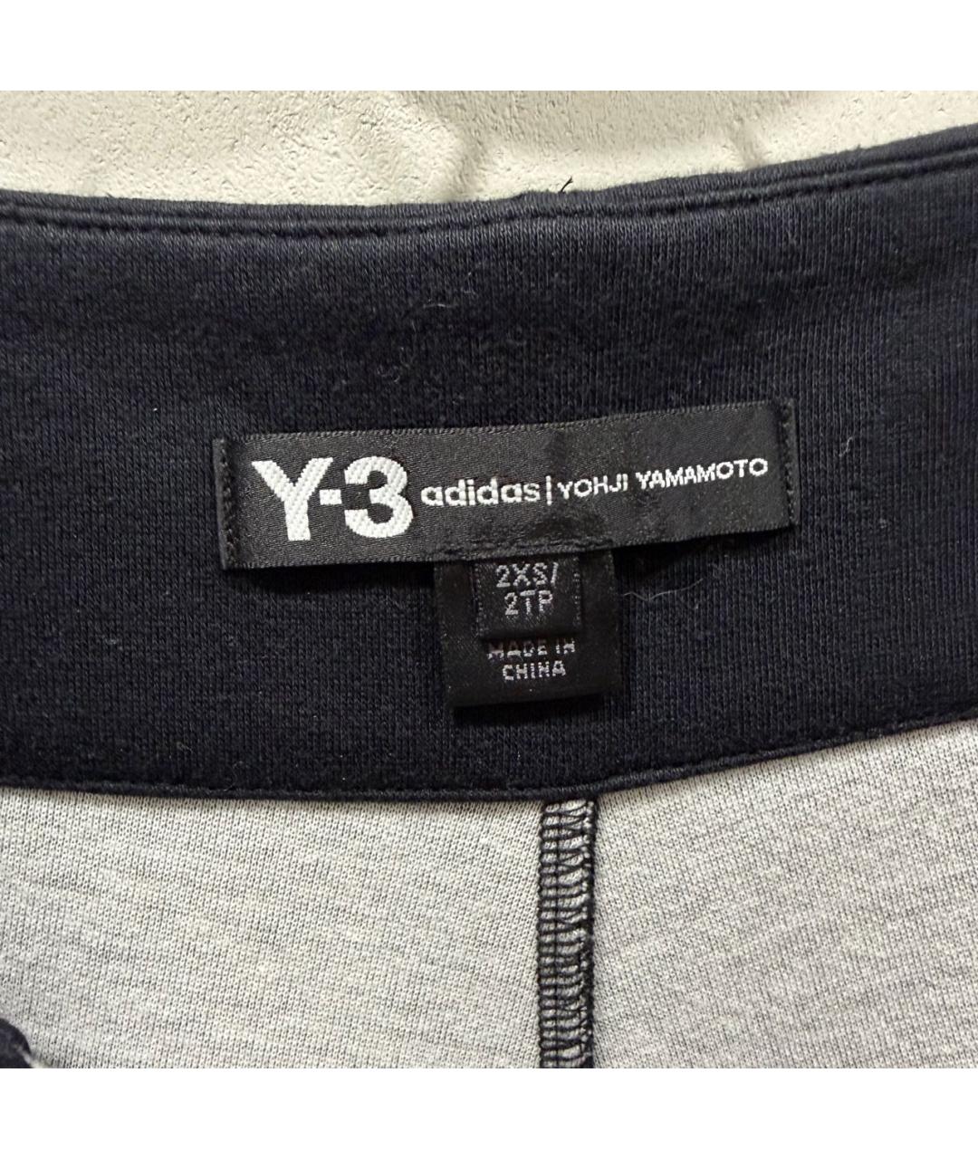 Y-3 Черные хлопковые брюки широкие, фото 3