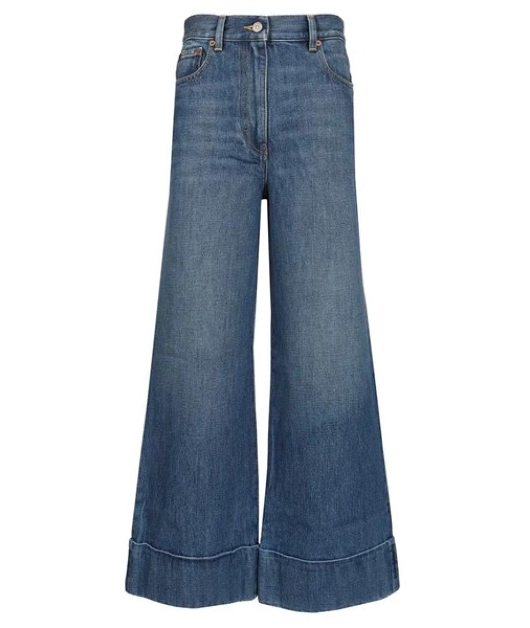 VALENTINO Синие хлопковые джинсы клеш, фото 1