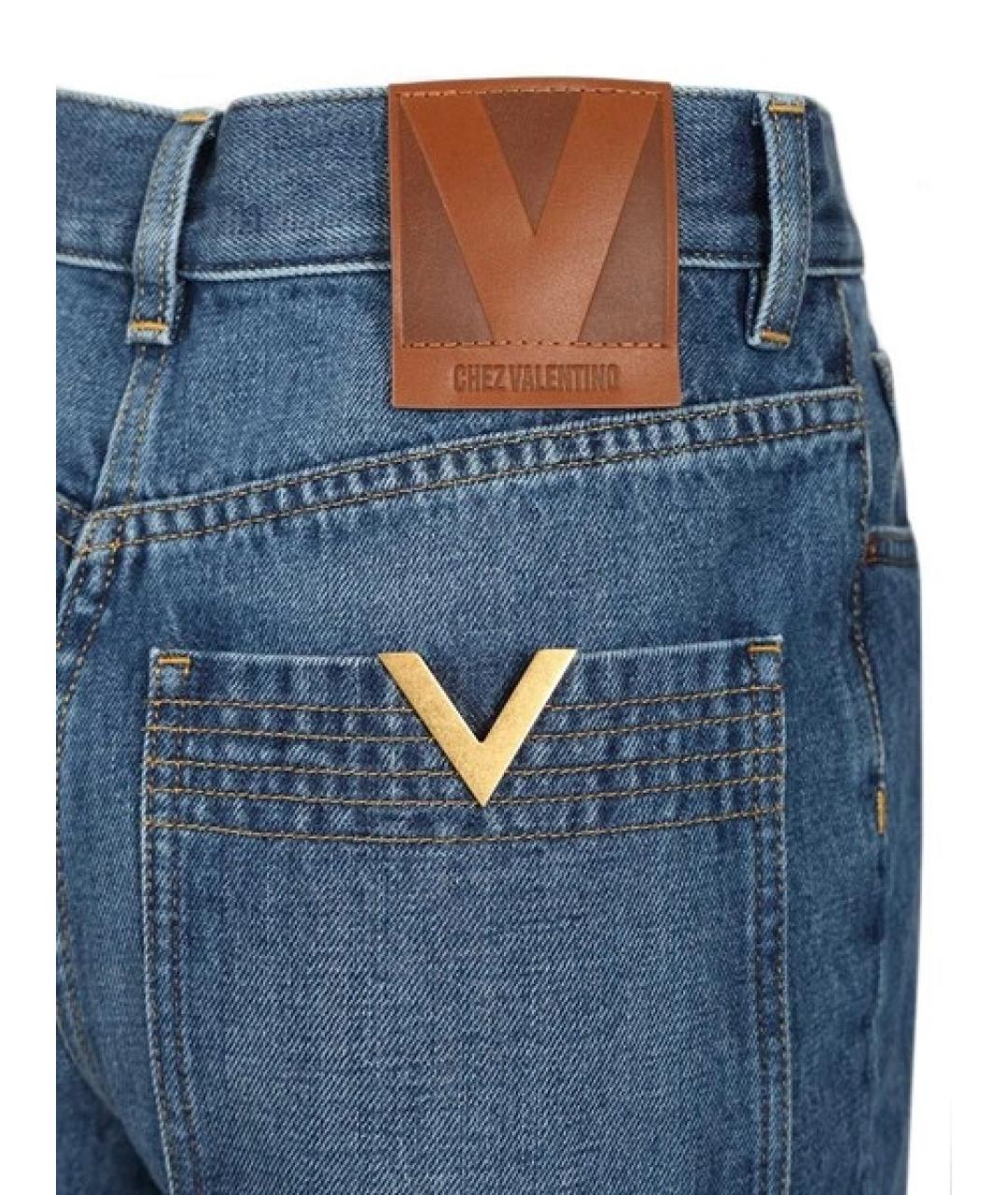 VALENTINO Синие хлопковые джинсы клеш, фото 3