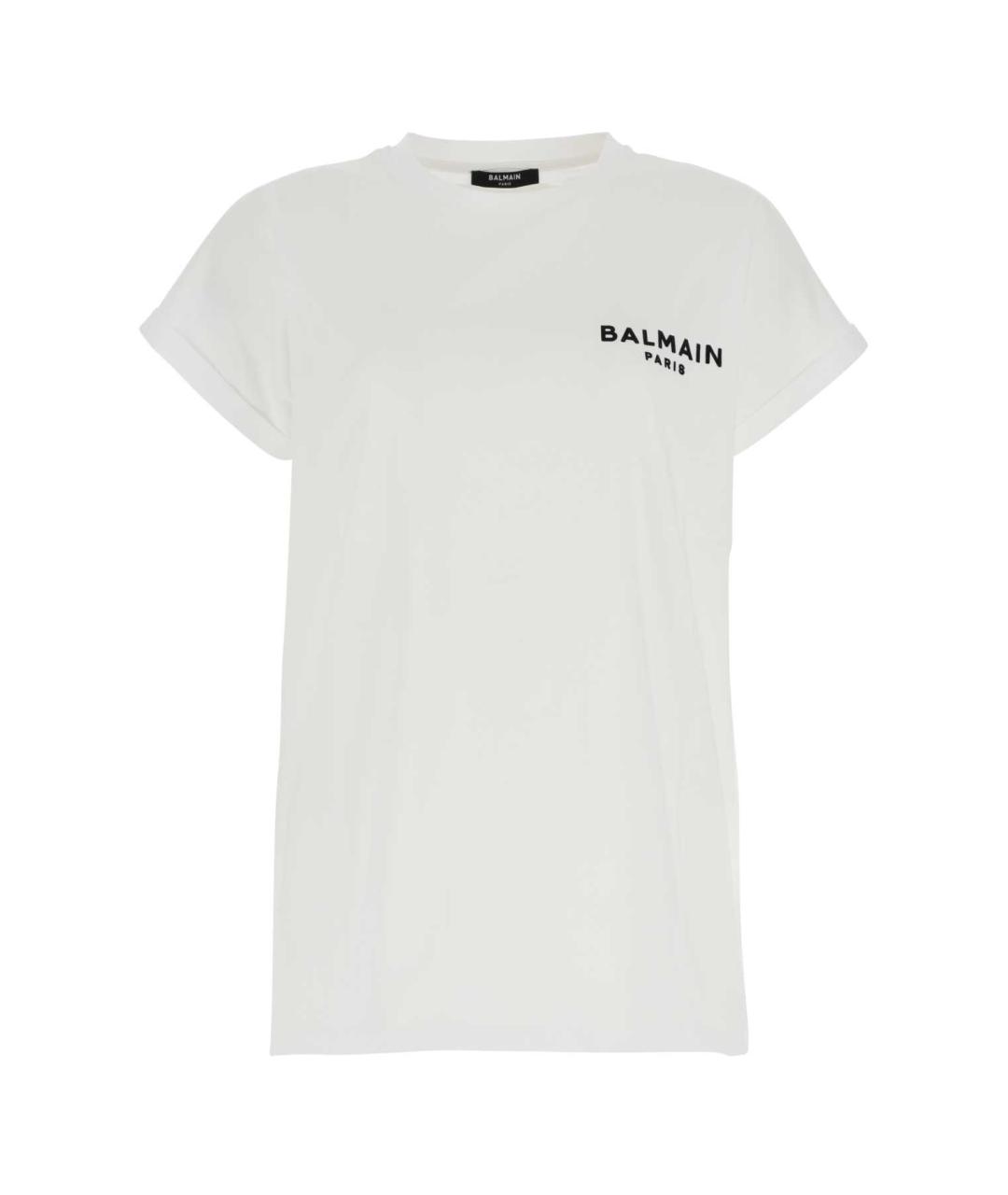 BALMAIN Белая хлопковая футболка, фото 1