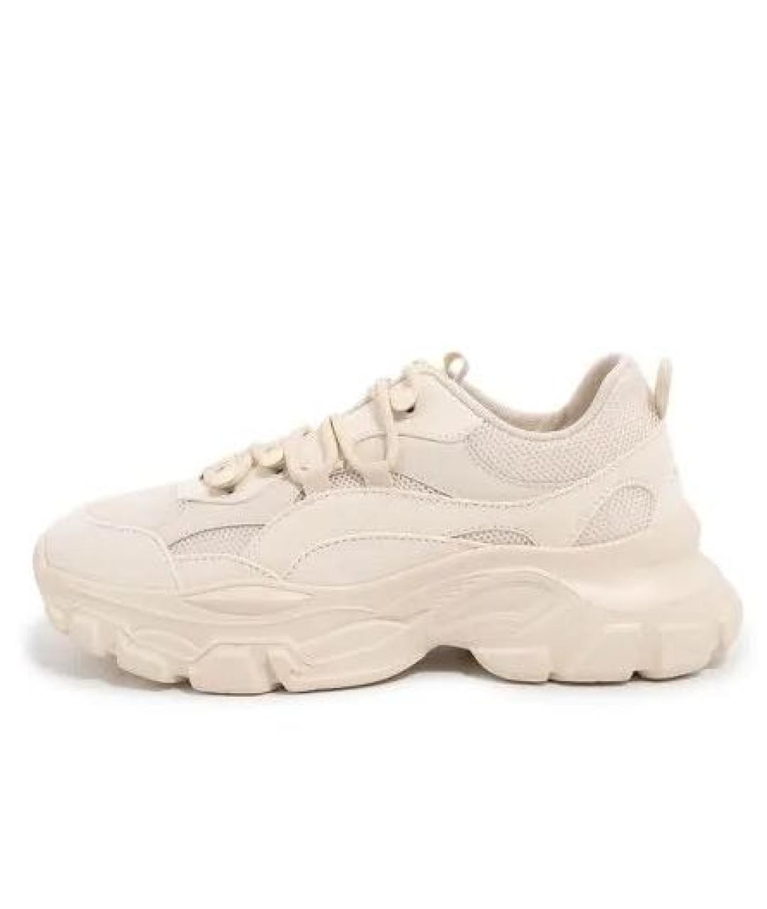 WEEKEND MAX MARA Бежевые кожаные кроссовки, фото 9