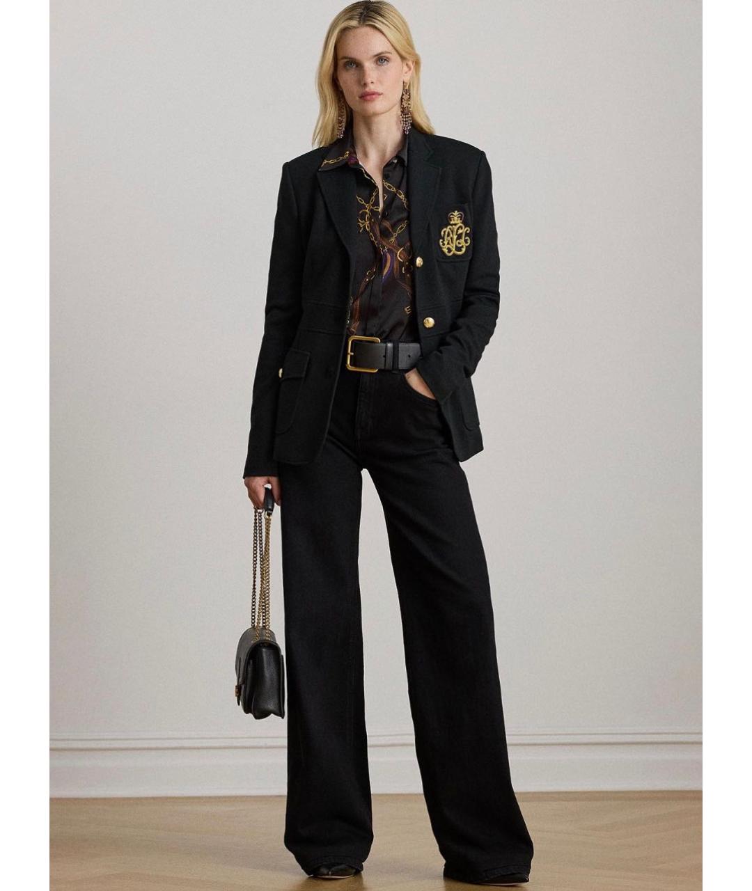 RALPH LAUREN Черная полиэстеровая блузы, фото 5