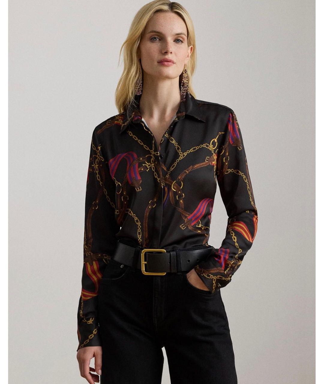 RALPH LAUREN Черная полиэстеровая блузы, фото 2