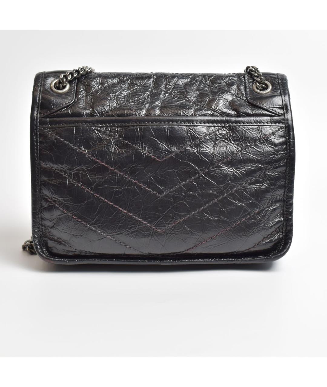 SAINT LAURENT Черная кожаная сумка через плечо, фото 4