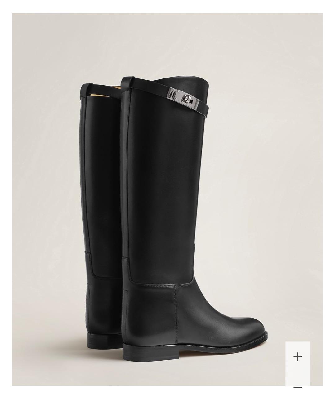 HERMES Черные кожаные сапоги, фото 3