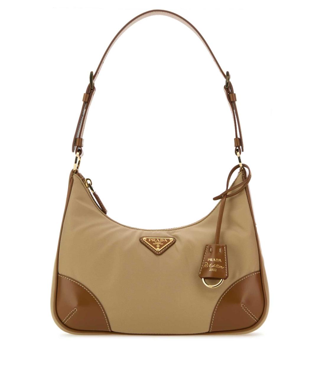 PRADA Бежевая тканевая сумка через плечо, фото 1