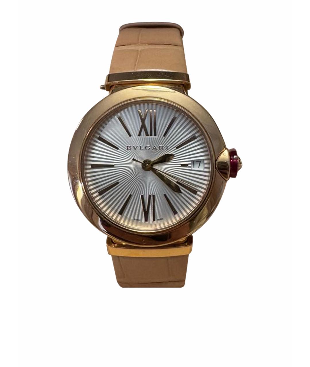 BVLGARI Бежевые часы из розового золота, фото 1