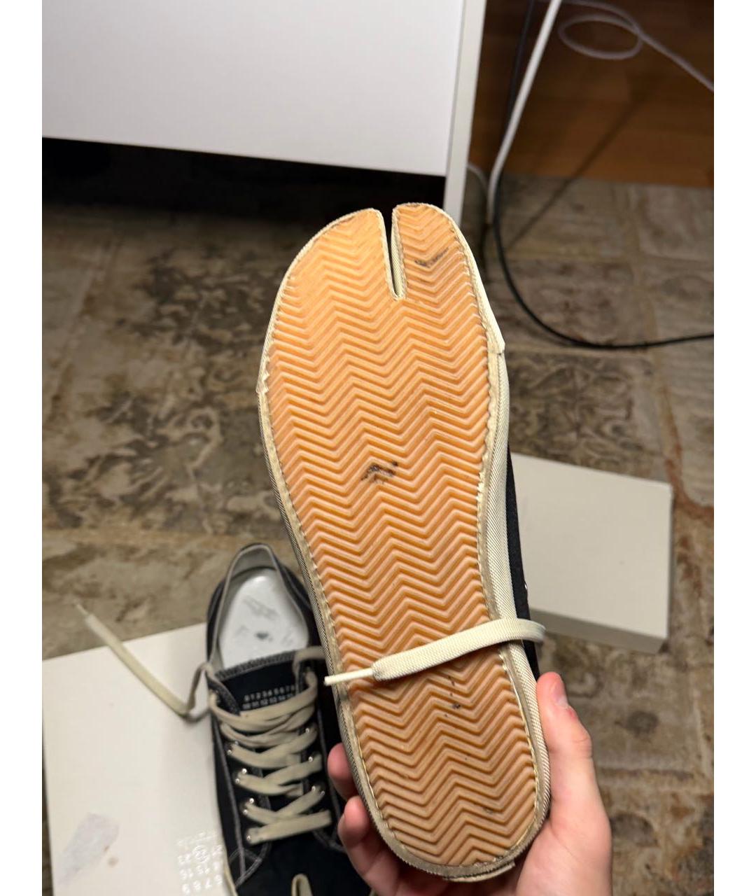 MAISON MARGIELA Черные текстильные низкие кроссовки / кеды, фото 8