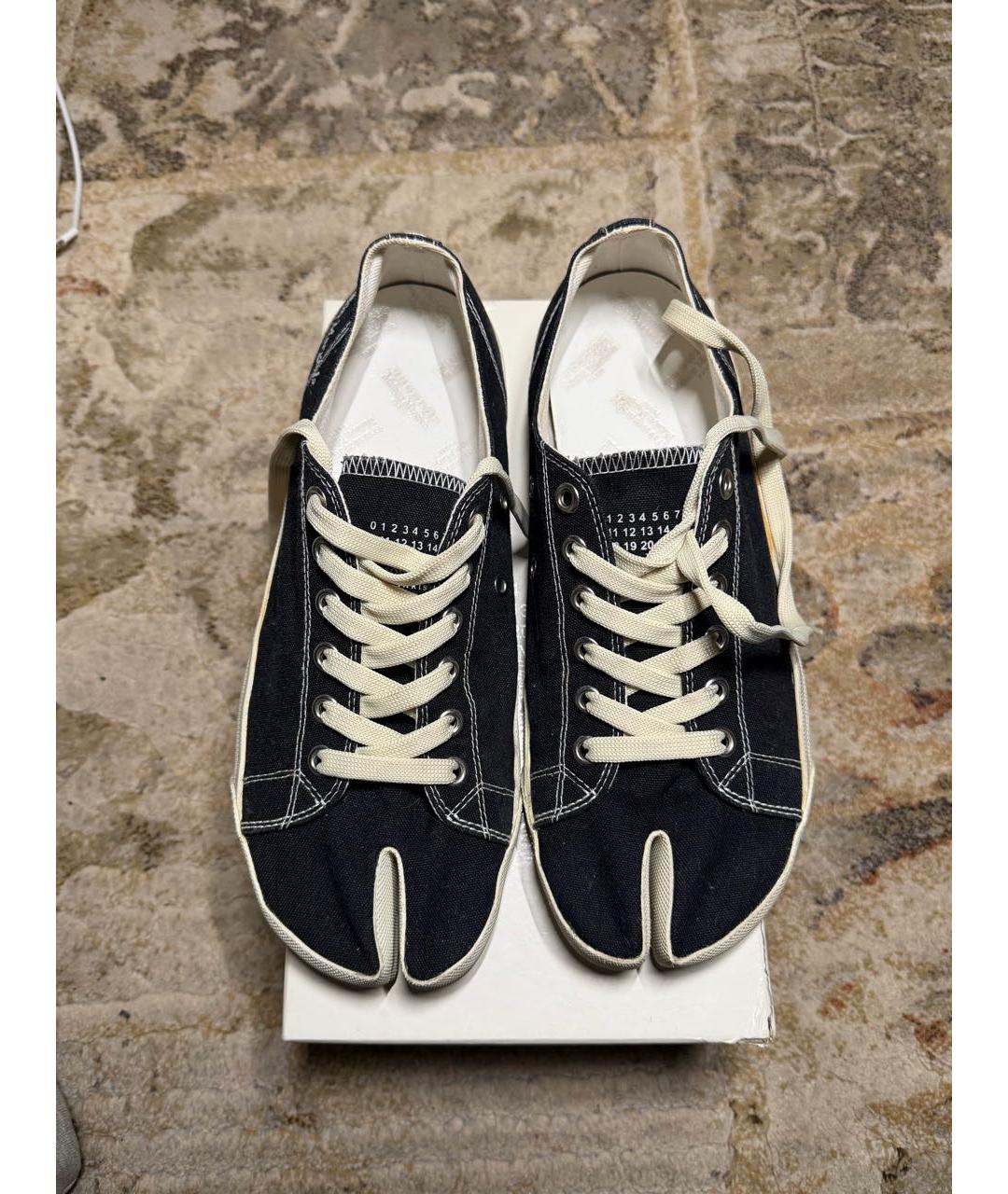 MAISON MARGIELA Черные текстильные низкие кроссовки / кеды, фото 2