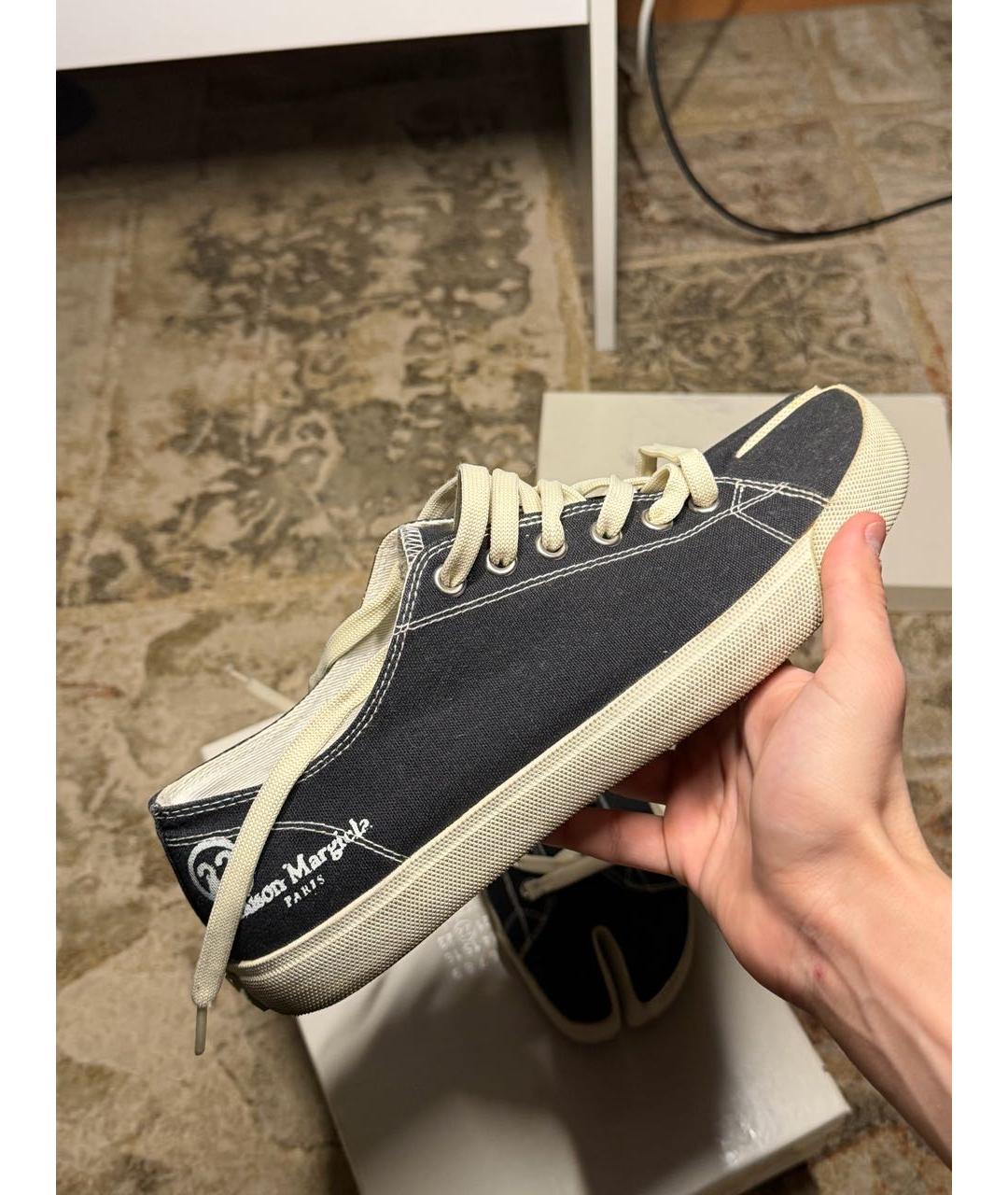 MAISON MARGIELA Черные текстильные низкие кроссовки / кеды, фото 6