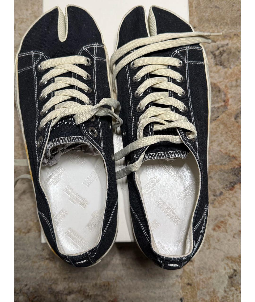 MAISON MARGIELA Черные текстильные низкие кроссовки / кеды, фото 3