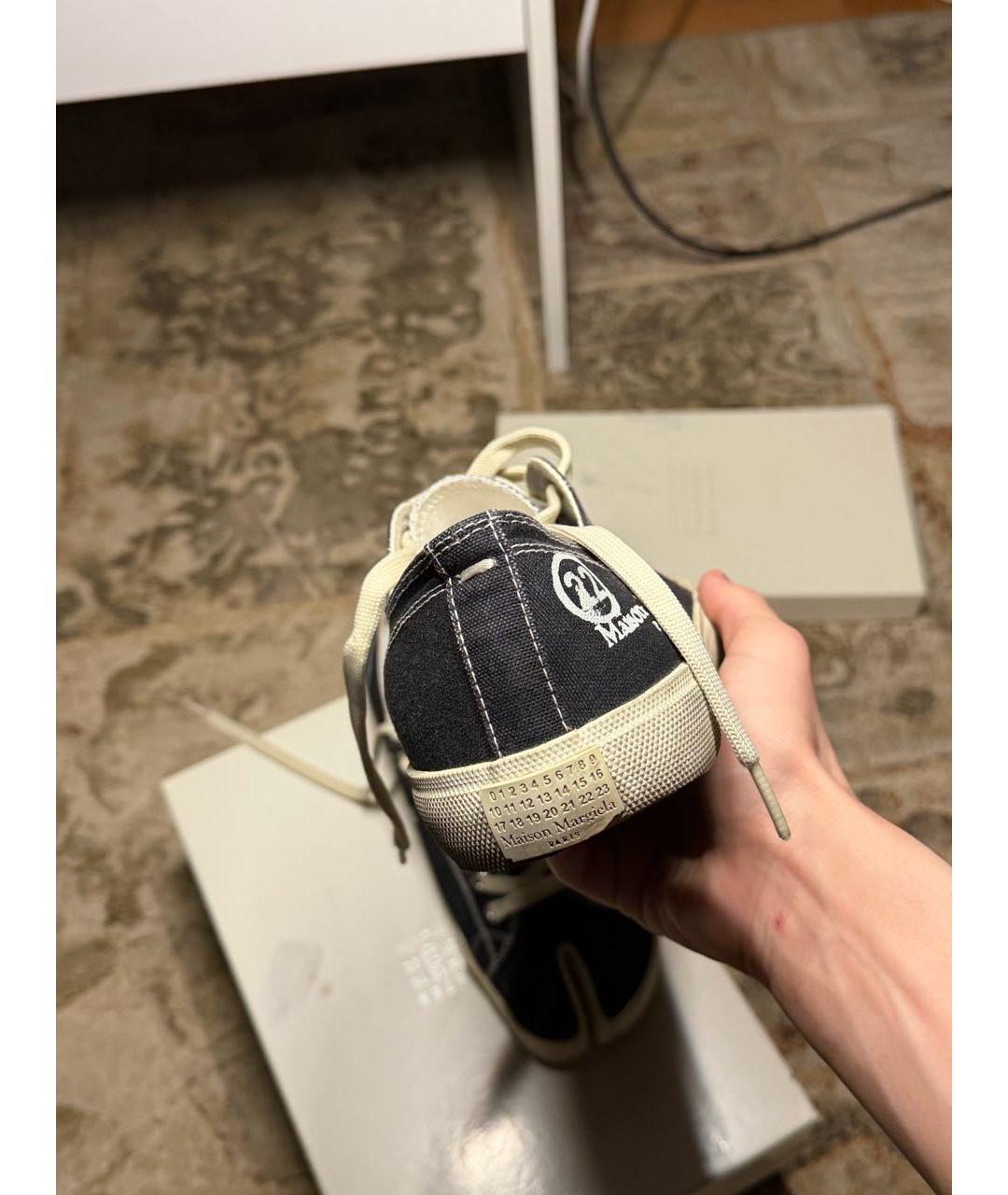 MAISON MARGIELA Черные текстильные низкие кроссовки / кеды, фото 5