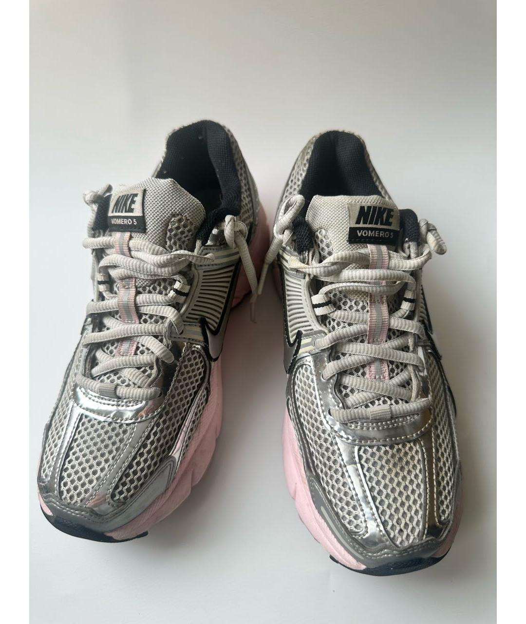 NIKE Серебряные текстильные кроссовки, фото 2