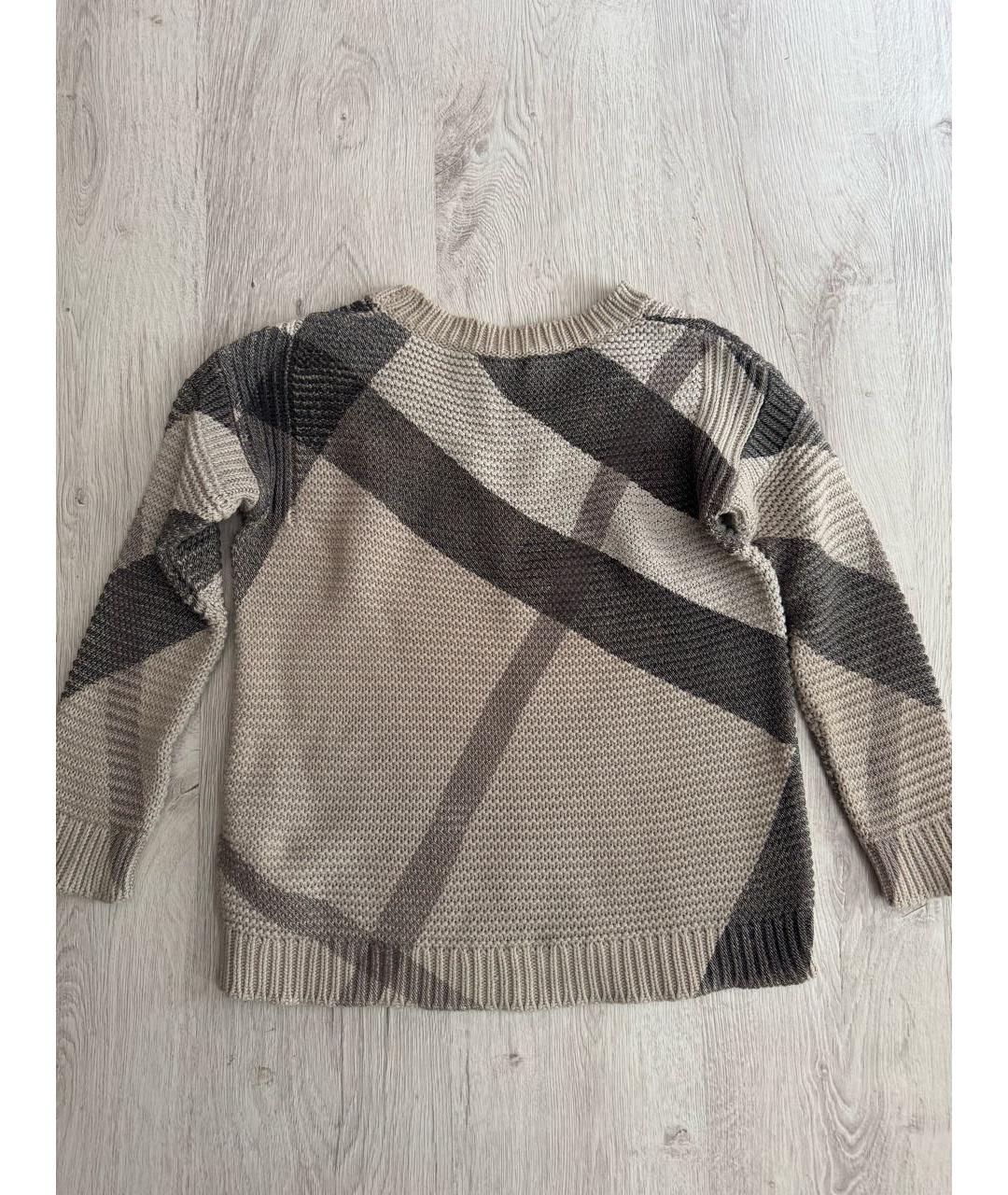 BURBERRY Бежевый хлопковый джемпер / свитер, фото 2