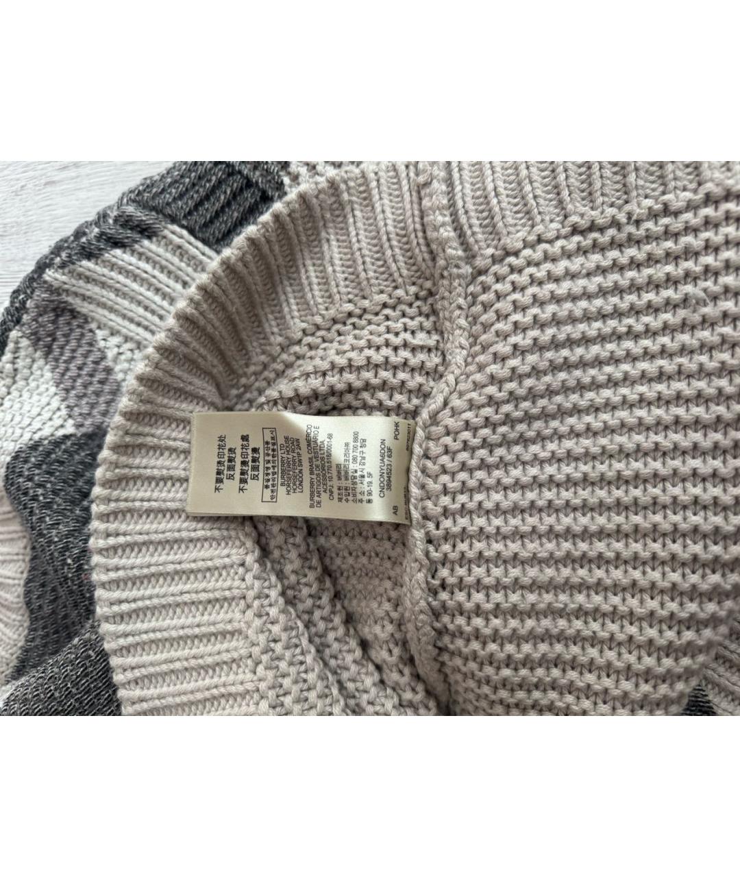 BURBERRY Бежевый хлопковый джемпер / свитер, фото 6