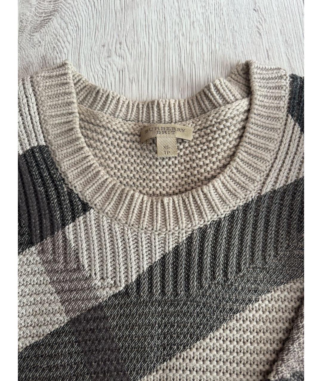 BURBERRY Бежевый хлопковый джемпер / свитер, фото 3