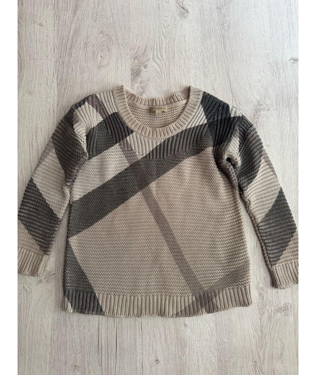 BURBERRY Бежевый хлопковый джемпер / свитер, фото 8