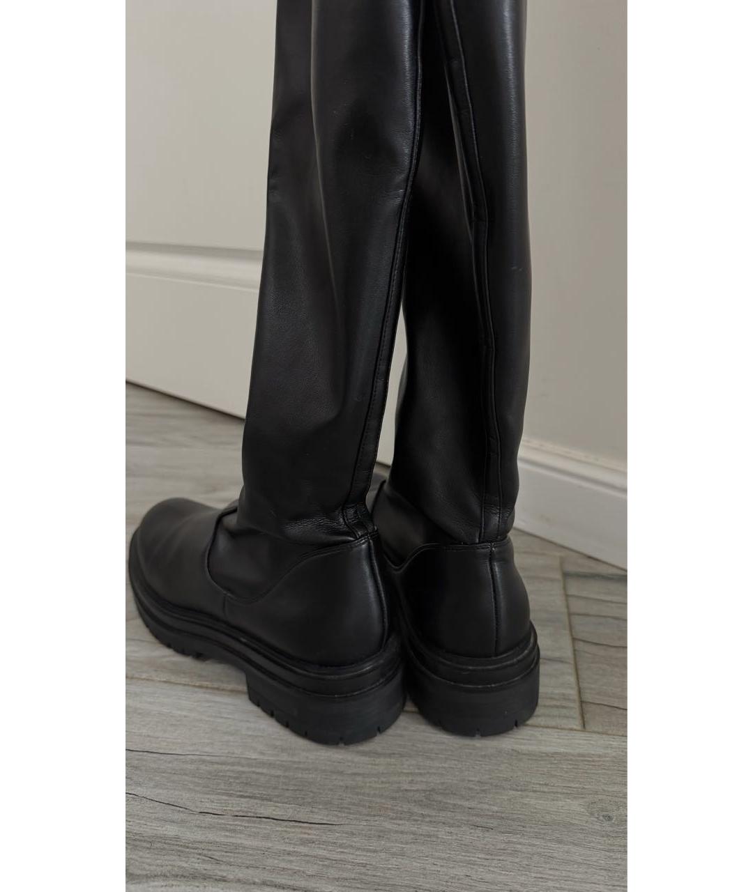 GIANVITO ROSSI Черные кожаные ботфорты, фото 4