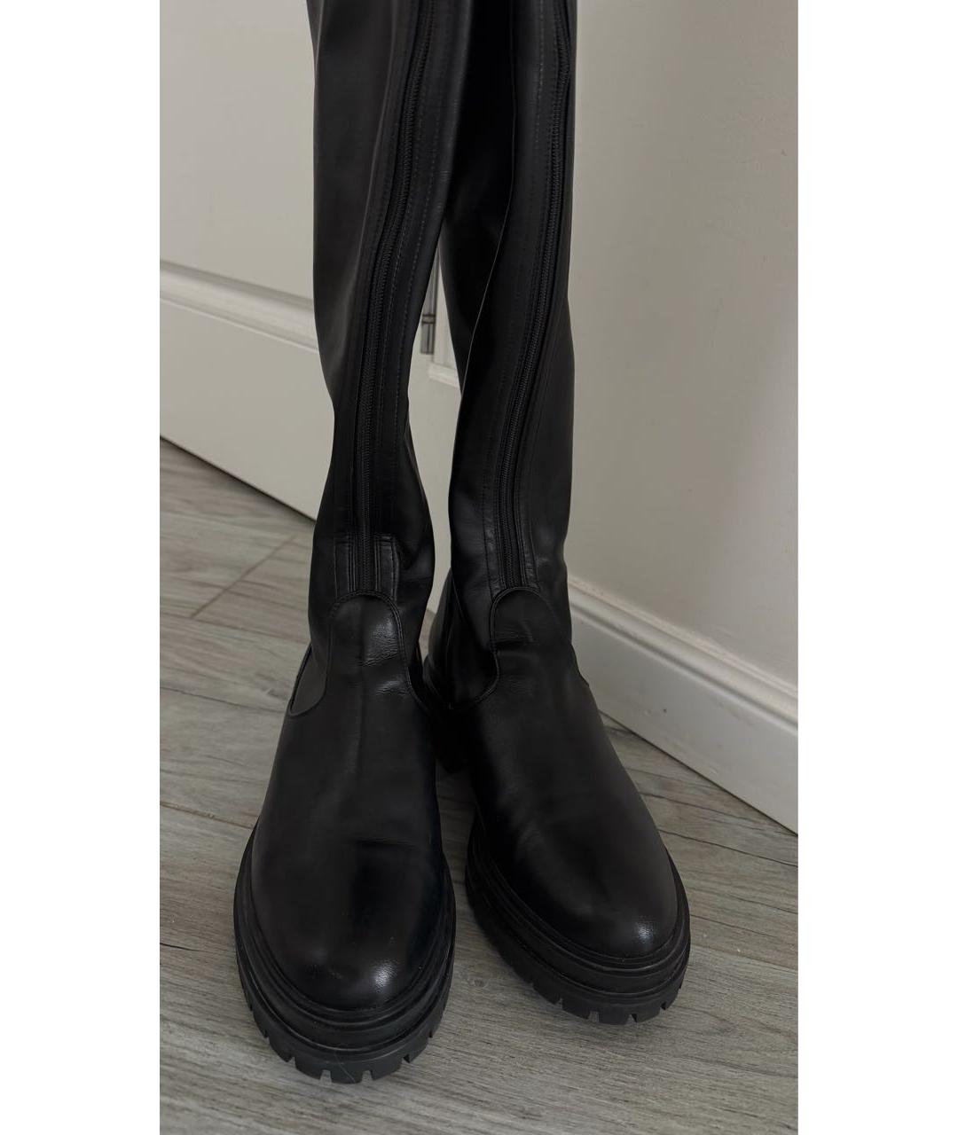 GIANVITO ROSSI Черные кожаные ботфорты, фото 2