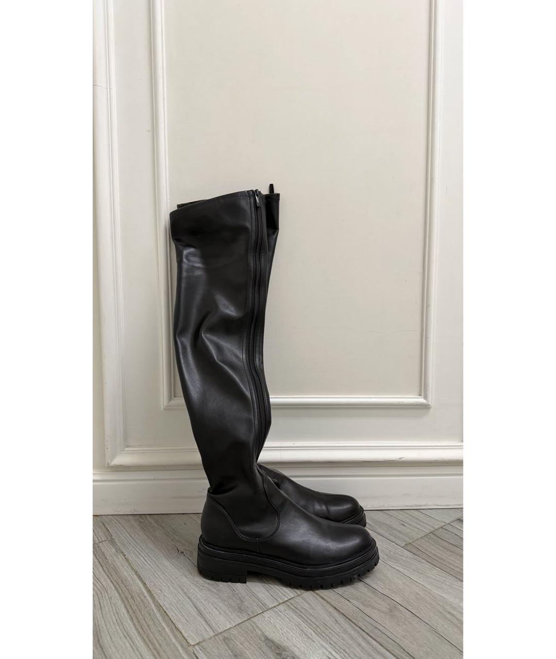 GIANVITO ROSSI Черные кожаные ботфорты, фото 6