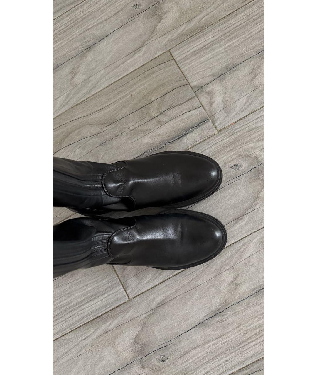 GIANVITO ROSSI Черные кожаные ботфорты, фото 3