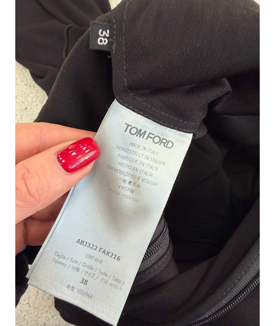 TOM FORD Черное вискозное коктейльное платье, фото 7