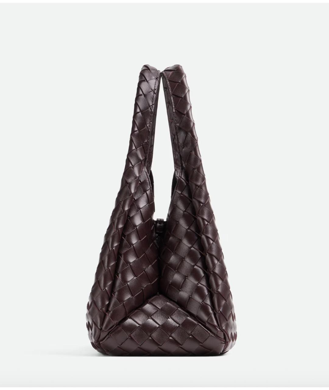 BOTTEGA VENETA Бордовая кожаная сумка через плечо, фото 5