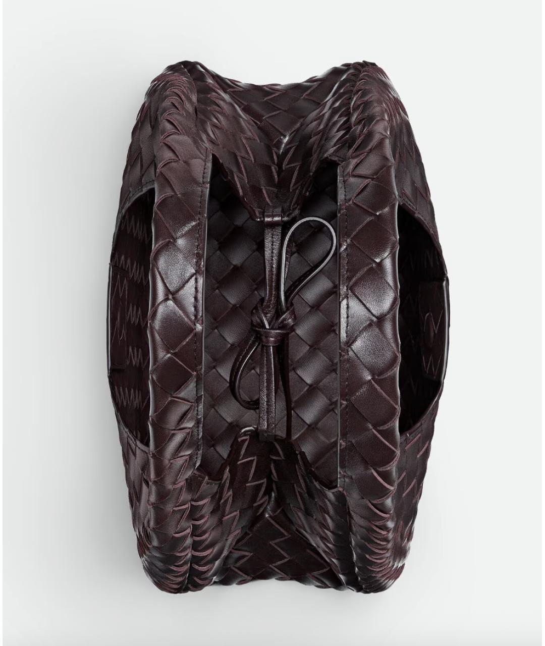 BOTTEGA VENETA Бордовая кожаная сумка через плечо, фото 3