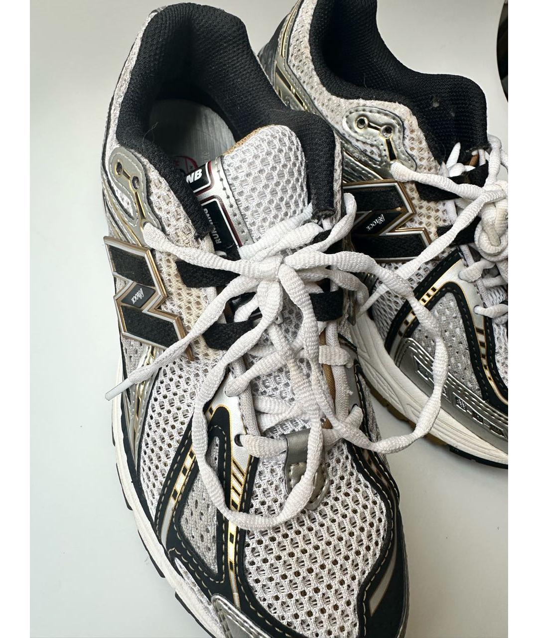 NEW BALANCE Серебряные текстильные кроссовки, фото 4