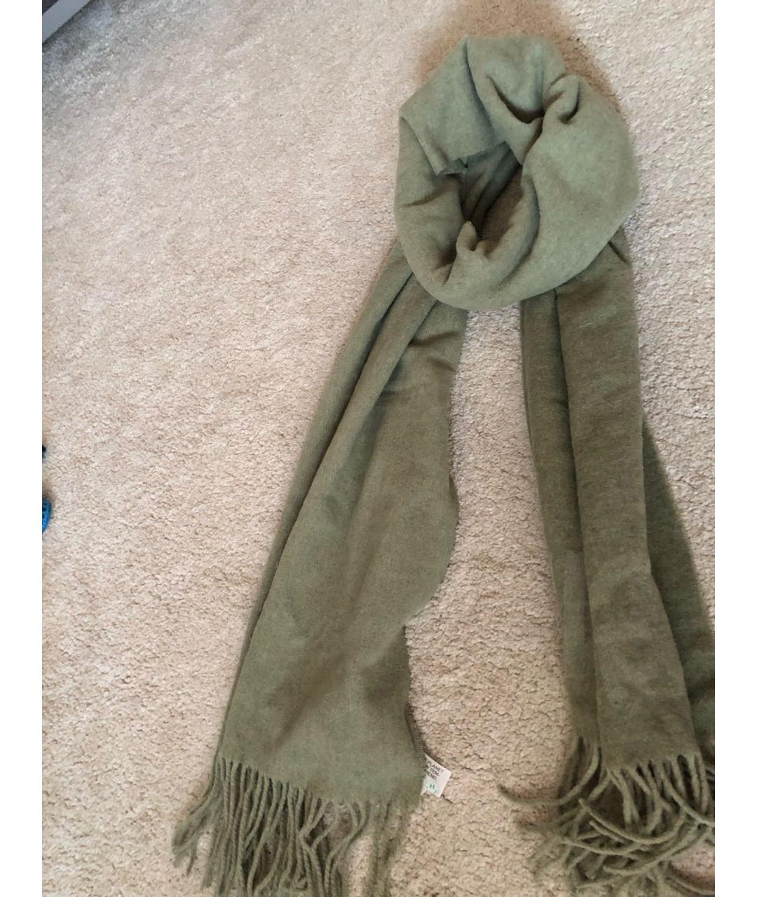 GANNI Зеленый шерстяной шарф, фото 7