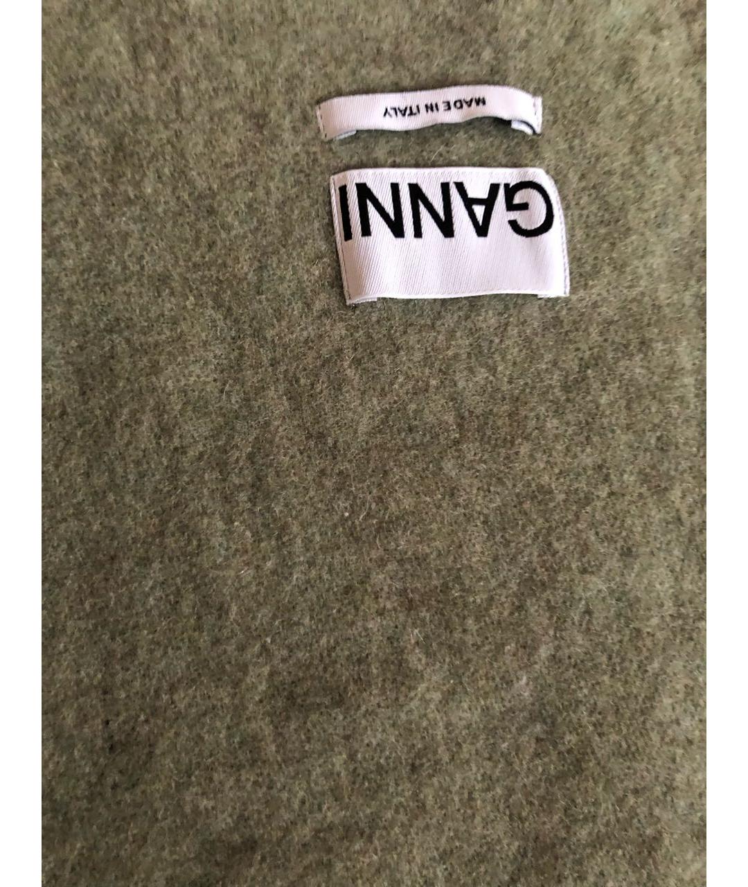 GANNI Зеленый шерстяной шарф, фото 2