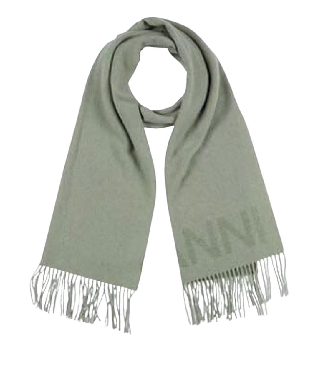 GANNI Зеленый шерстяной шарф, фото 1