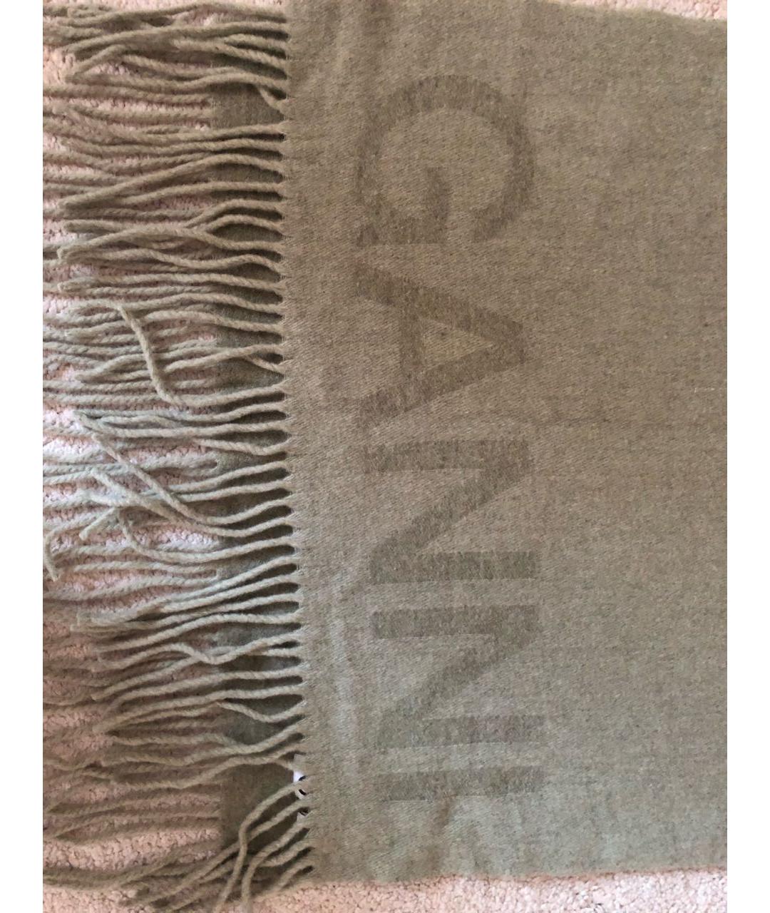 GANNI Зеленый шерстяной шарф, фото 3