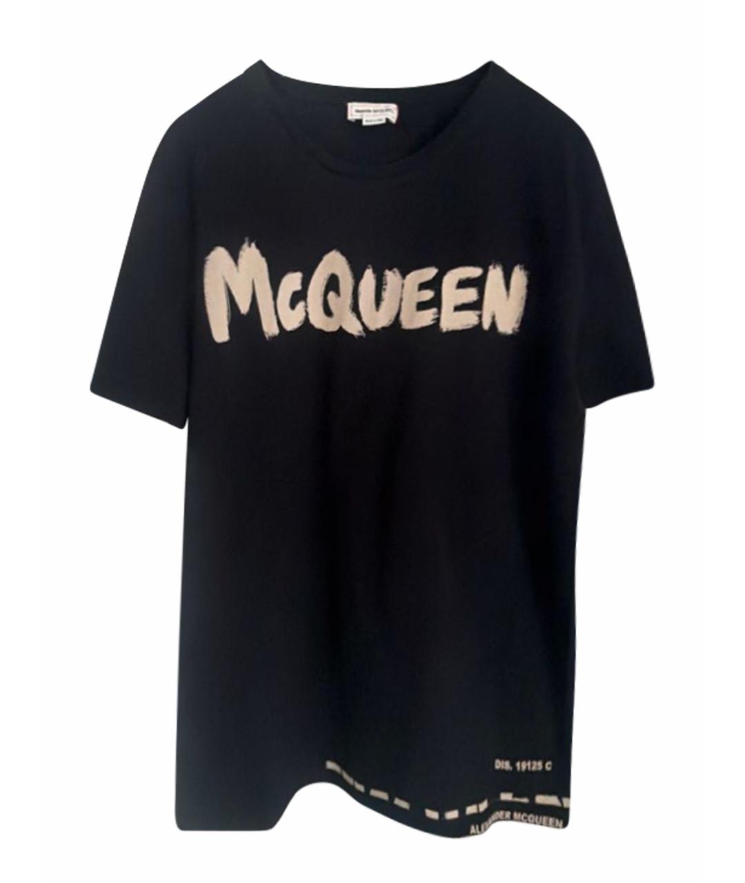 ALEXANDER MCQUEEN Черная хлопковая футболка, фото 1