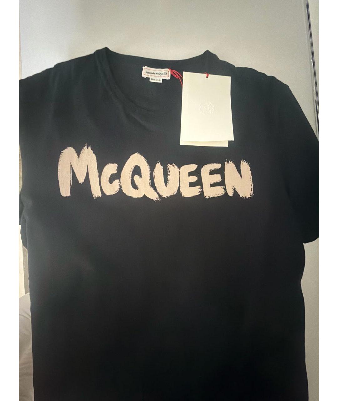 ALEXANDER MCQUEEN Черная хлопковая футболка, фото 4