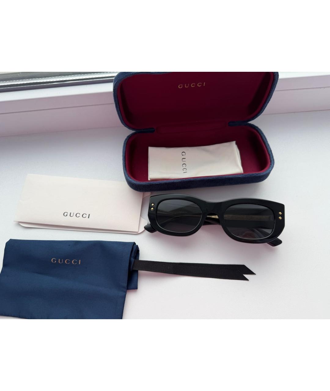 GUCCI Черные пластиковые солнцезащитные очки, фото 4