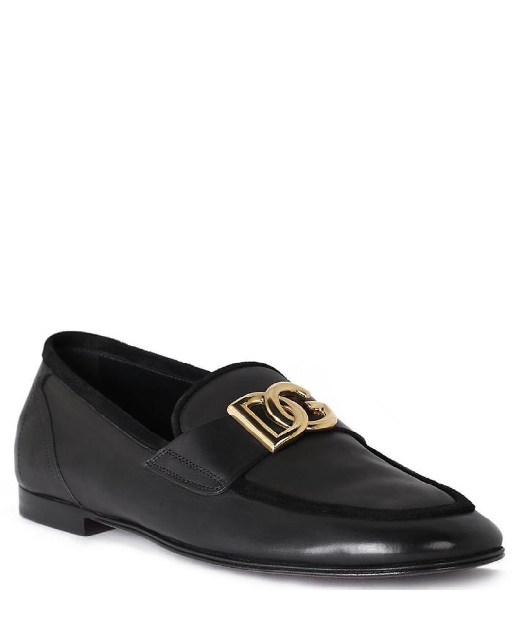 DOLCE&GABBANA Черные кожаные лоферы, фото 4