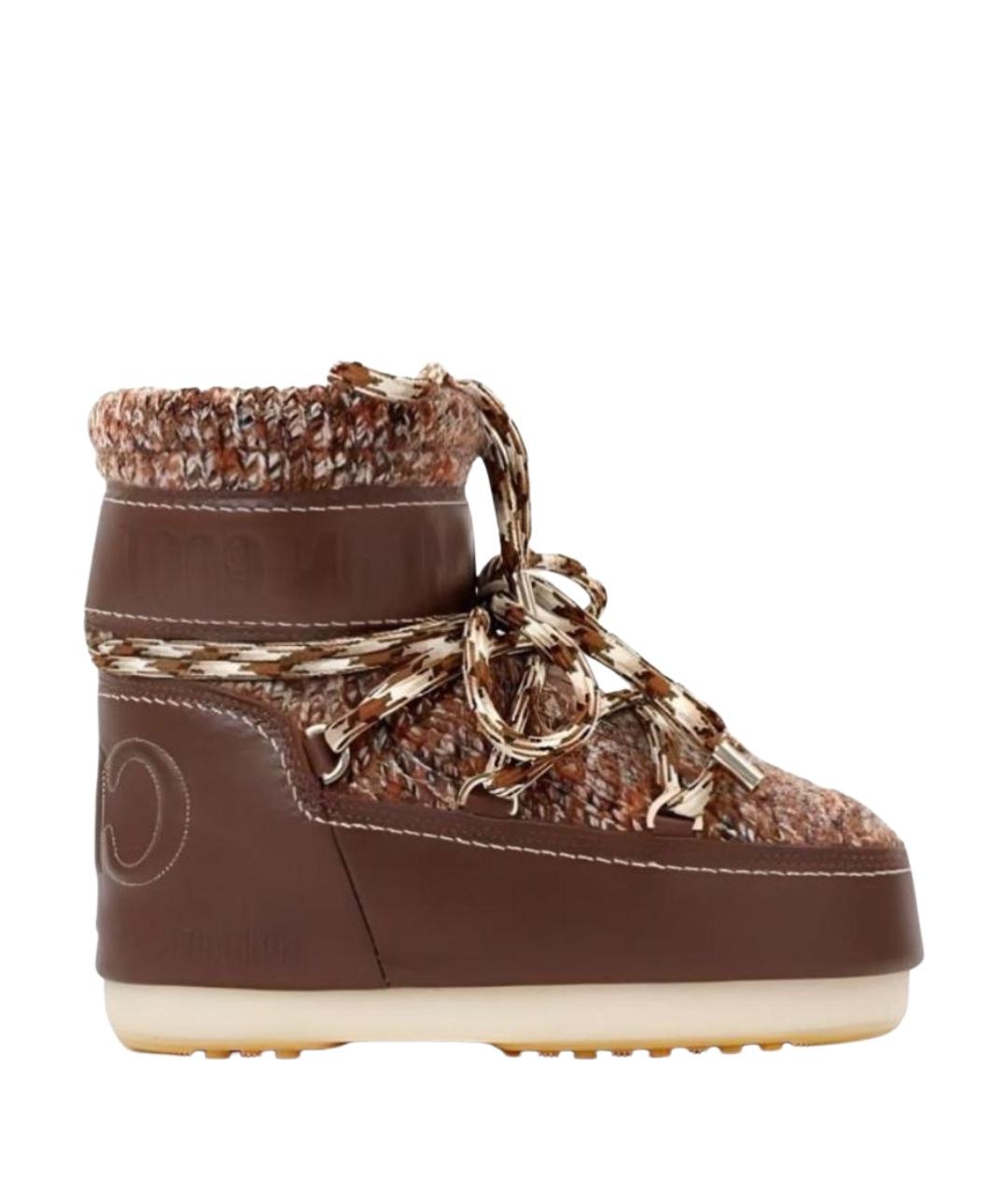 CHLOE Коричневые текстильные полусапоги, фото 1