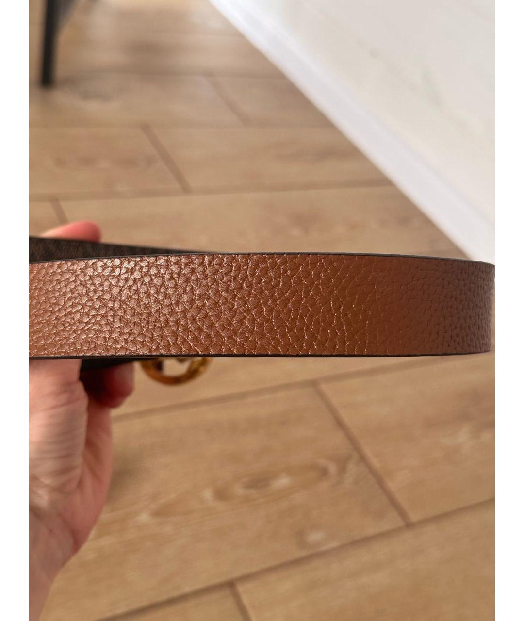 MICHAEL MICHAEL KORS Коричневый кожаный ремень, фото 7