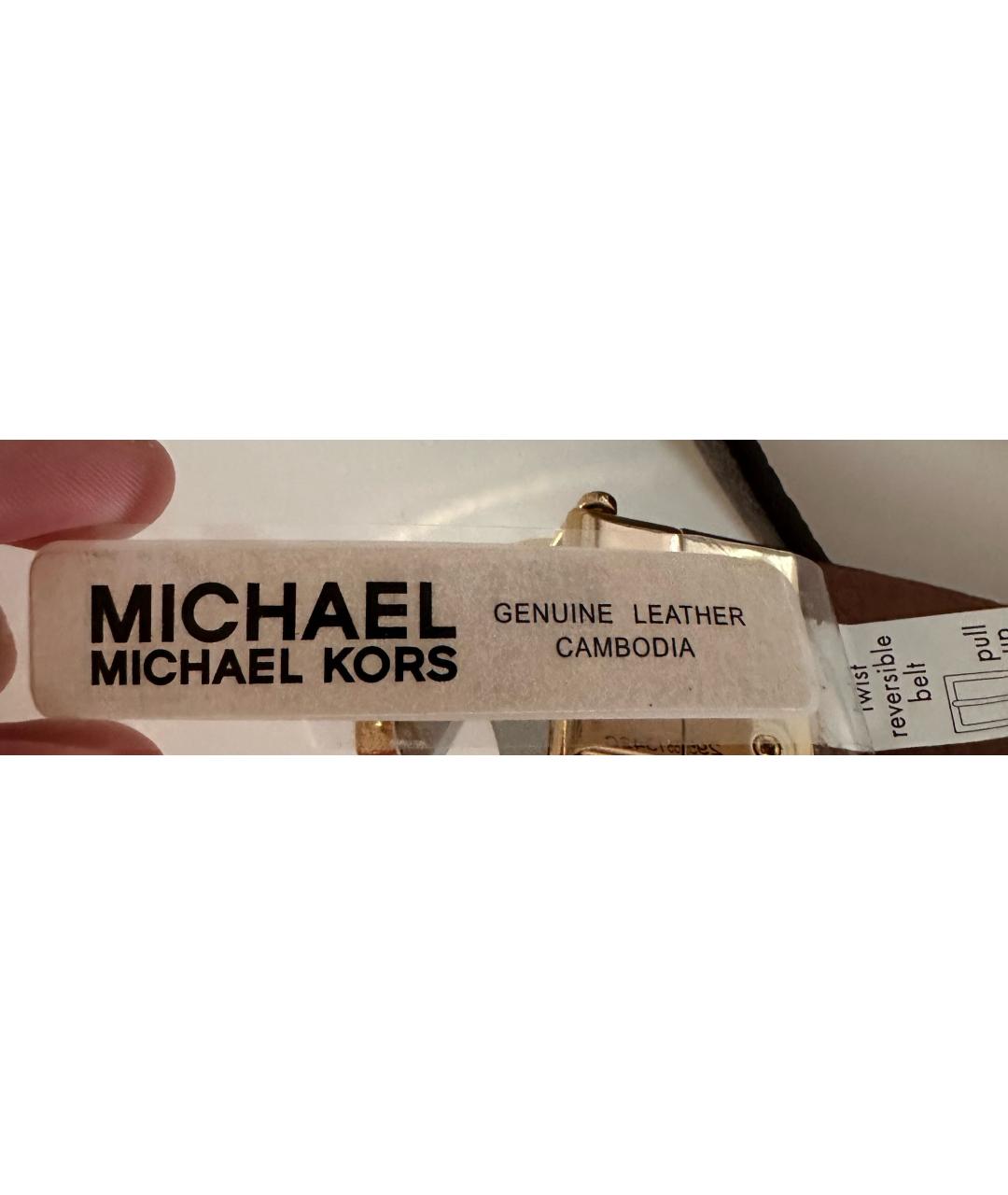 MICHAEL MICHAEL KORS Коричневый кожаный ремень, фото 8