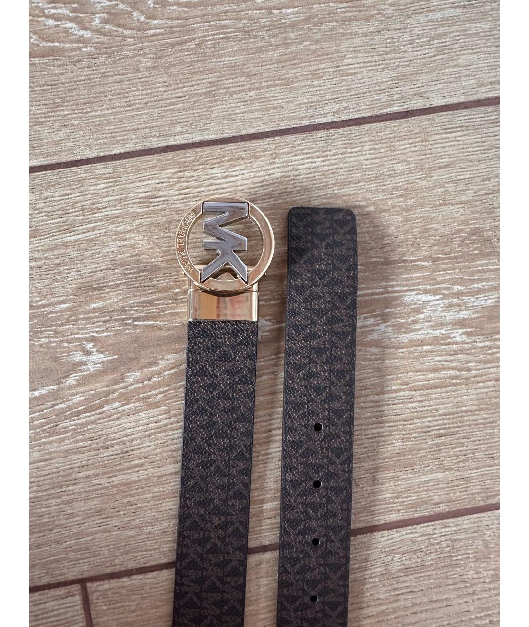 MICHAEL MICHAEL KORS Коричневый кожаный ремень, фото 4