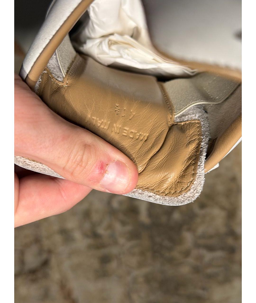 MAISON MARGIELA Белые кожаные низкие кроссовки / кеды, фото 6