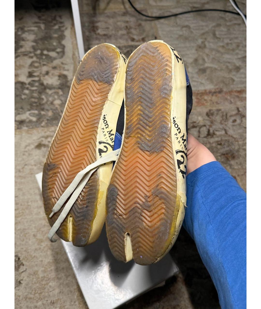 MAISON MARGIELA Синие текстильные низкие кроссовки / кеды, фото 6