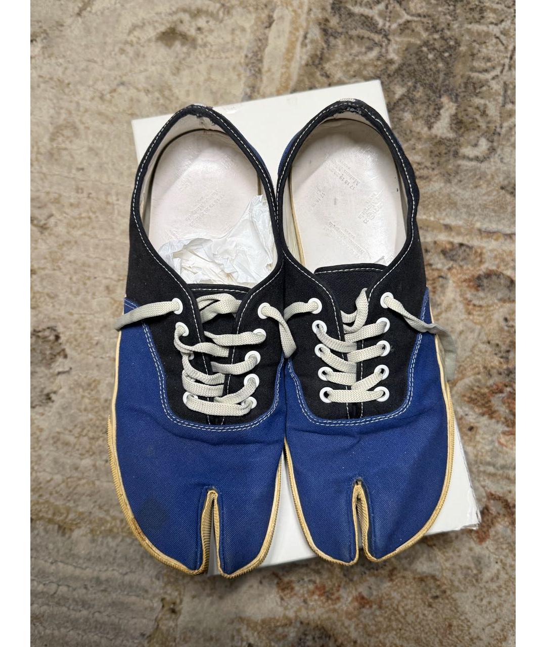 MAISON MARGIELA Синие текстильные низкие кроссовки / кеды, фото 3