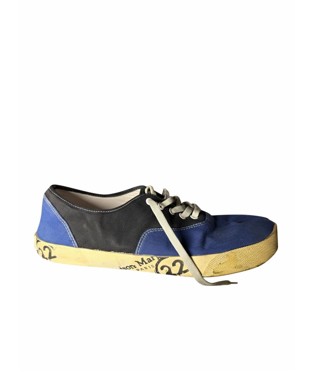 MAISON MARGIELA Синие текстильные низкие кроссовки / кеды, фото 1