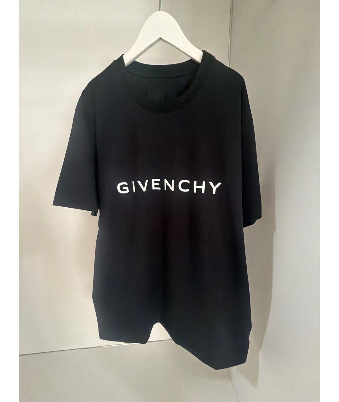 GIVENCHY Черная хлопко-эластановая футболка, фото 5
